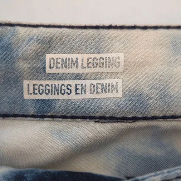 NWT Mossimo Tie Dye Fit 6 Coupe 6 Super Stretch Denim Legging Junior 9 Blue Boho - Picture 4 of 16